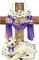 He is Risen Easter Decoration Wooden Wreaths for Front Door Sign Cross Sign Door Wall Signs, Sheep Christian Jesus Lily Flowers Ornaments Hanging Crafts for Spring Home Farmhouse Party Porch Decor